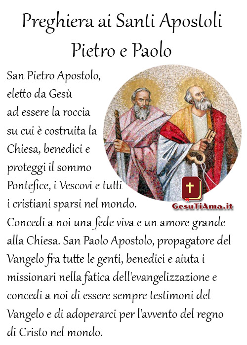 Preghiera ai Santi Apostoli Pietro e Paolo immagini religiose