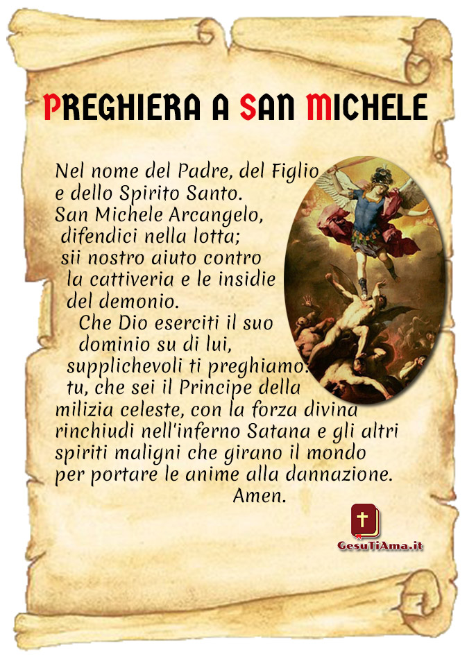 Preghiera su pergamena a San Michele Arcangelo