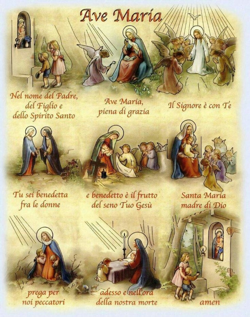 Ave Maria con immagini Preghiere per bambini