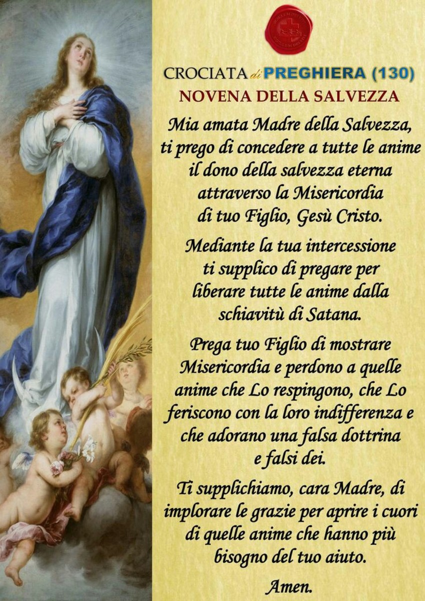 Novena della Salvezza Preghiere da recitare