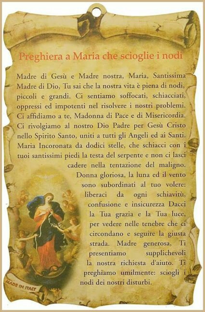 Preghiera a Maria che scioglie i nodi