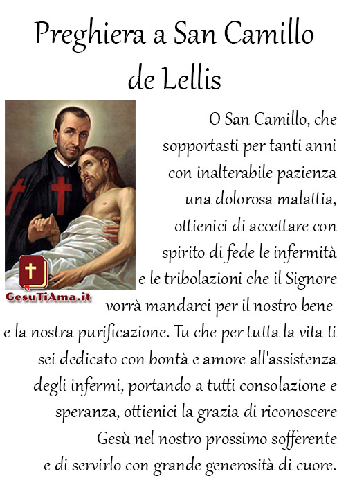 Preghiera a San Camillo de Lellis