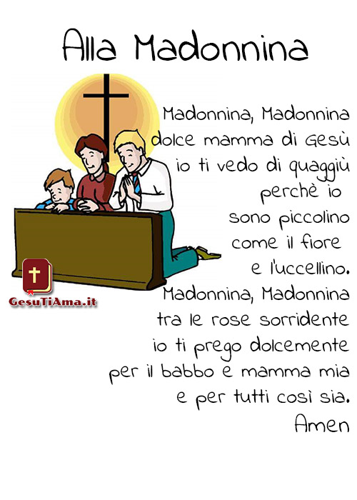 Preghiere semplici per bambini Alla Madonnina