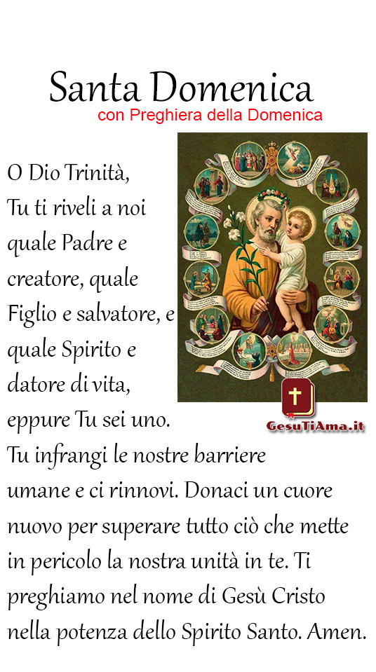 Santa Domenica Con Preghiera Della Domenica Immagini Sacre Gesutiama It