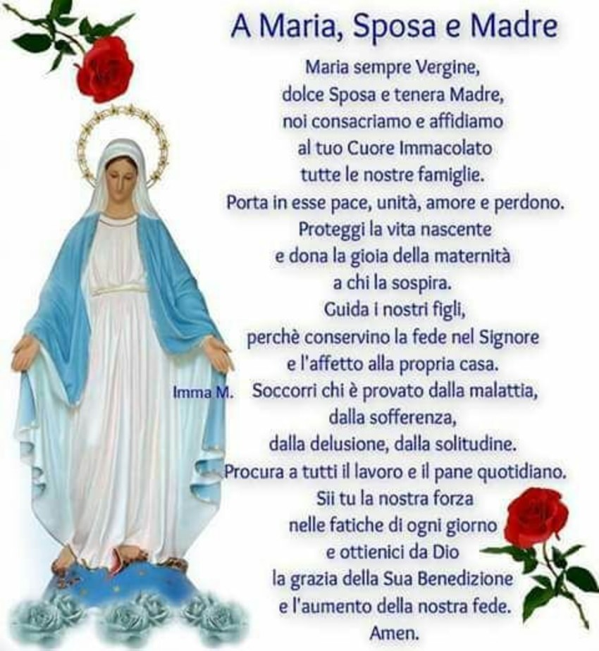 A Maria Sposa e Madre Preghiere per la famiglia