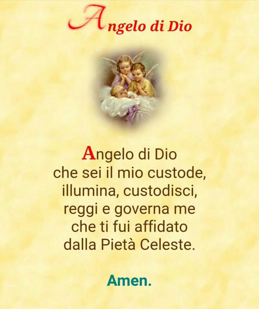 Angelo di Dio Preghiere della sera