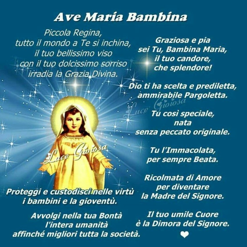 Ave Maria Bambina Le Preghiere Piu Belle Gesutiama It