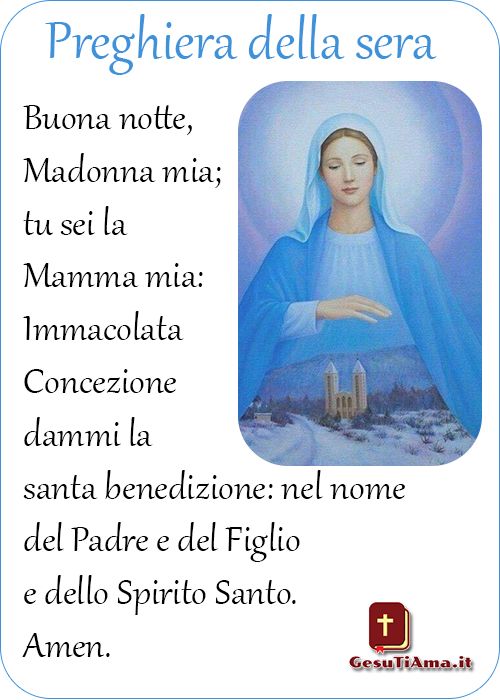 Buonanotte Madonnina Mia Preghiera Per La Sera Gesutiama It