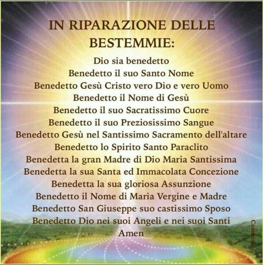 In riparazione alle bestemmie Preghiere