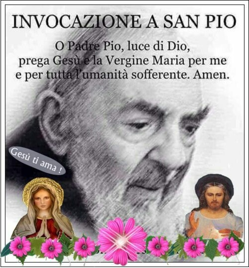 Invocazione a San Pio Preghiere a formato immagine
