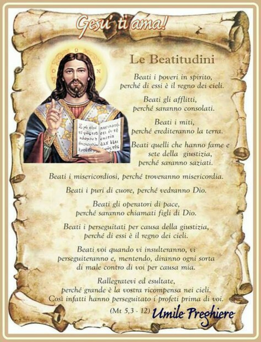 Le Beatitudini immagini preghiere