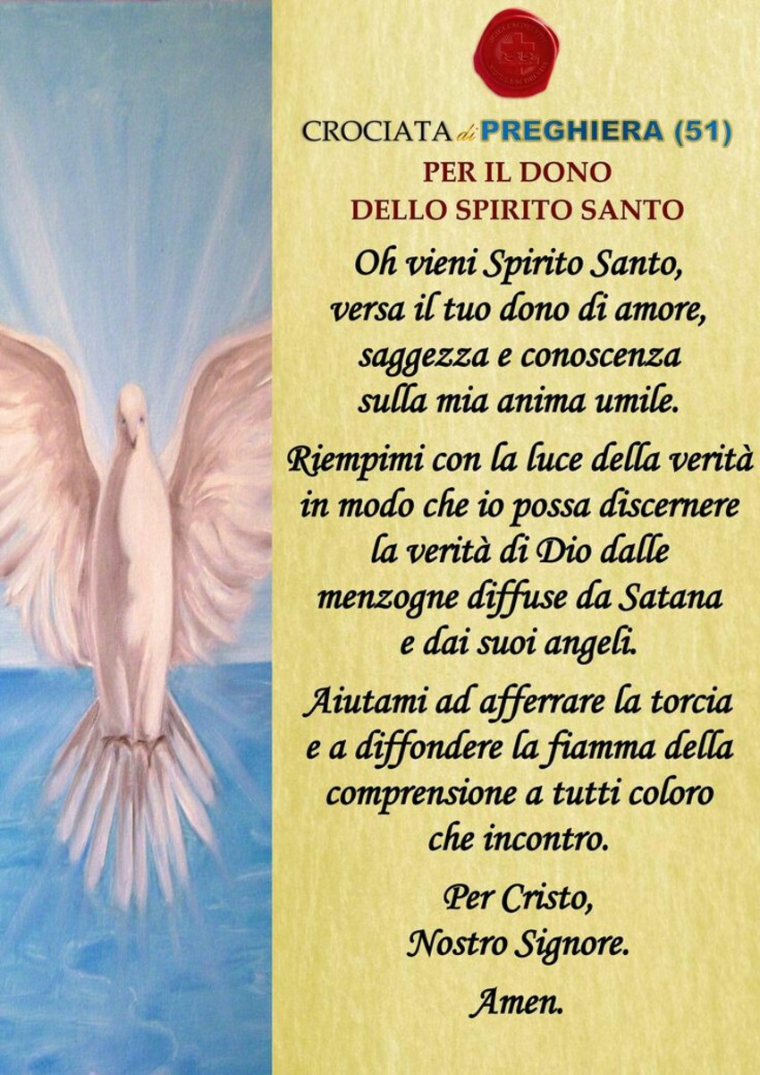 Per il dono dello Spirito Santo belle preghiere