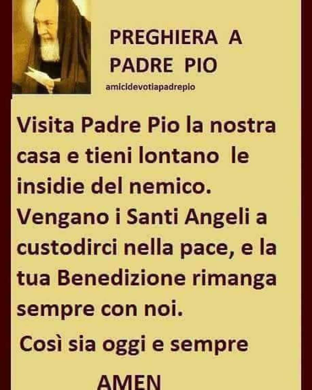 Preghiera a Padre Pio