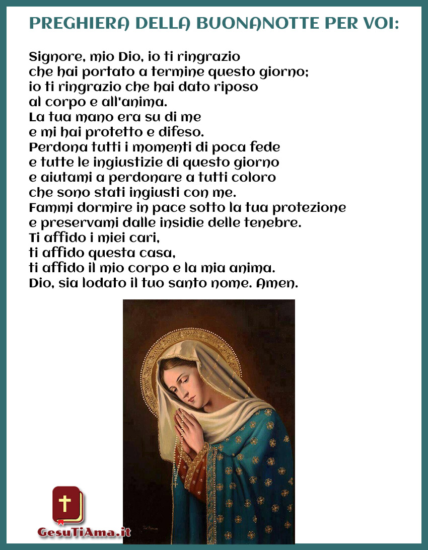 Preghiera della Buonanotte con La Madonna