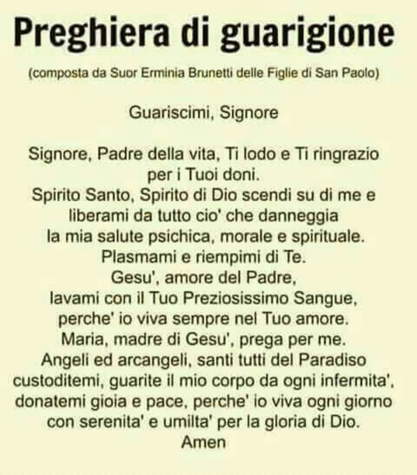 Preghiera di Guarigione