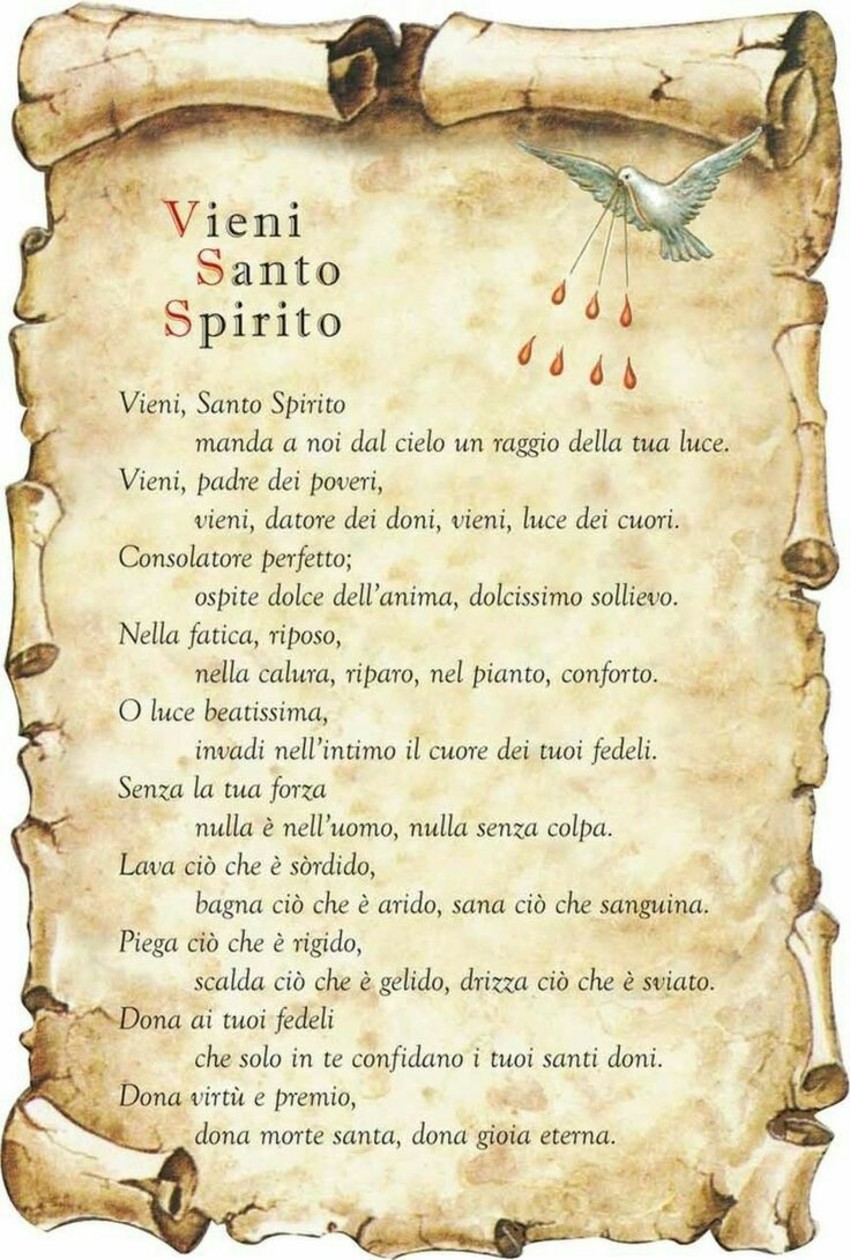 Vieni Santo Spirito bellissime Preghiere