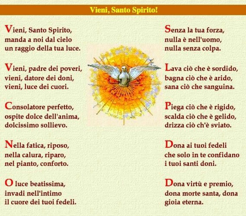 Vieni Santo Spirito immagini Preghiere per tutti