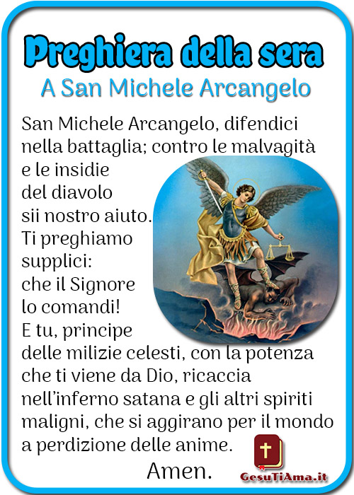 Preghiera Della Sera A San Michele Arcangelo Gesutiama It