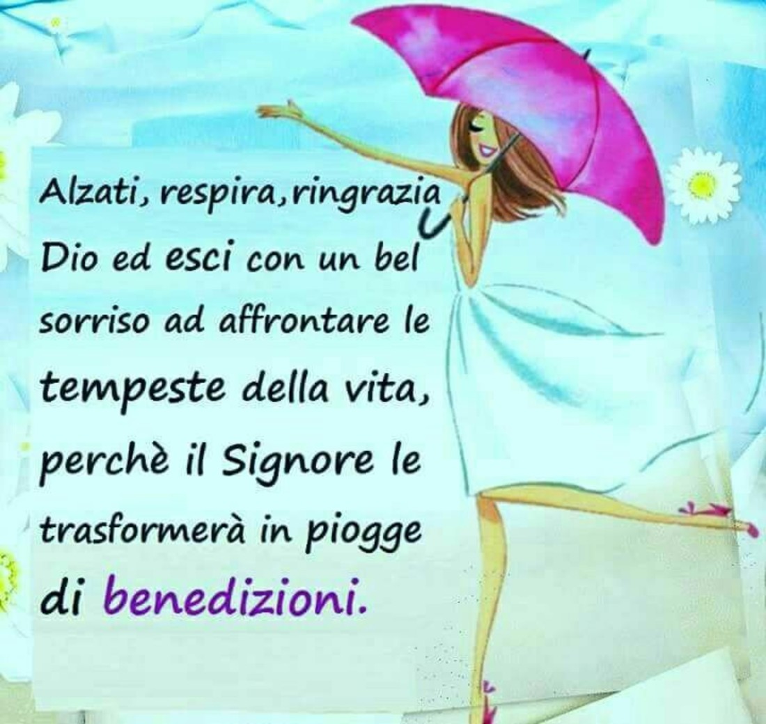 Immagini Buongiorno con pioggia di benedizioni 8408