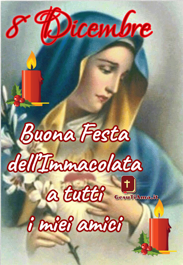 8 Dicembre Buona Festa dell'Immacolata a tutti i miei amici