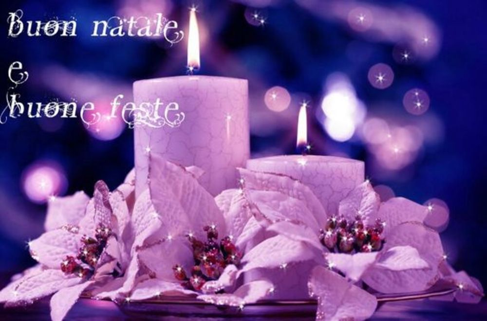 Buon Natale e Buone Feste candele colorate