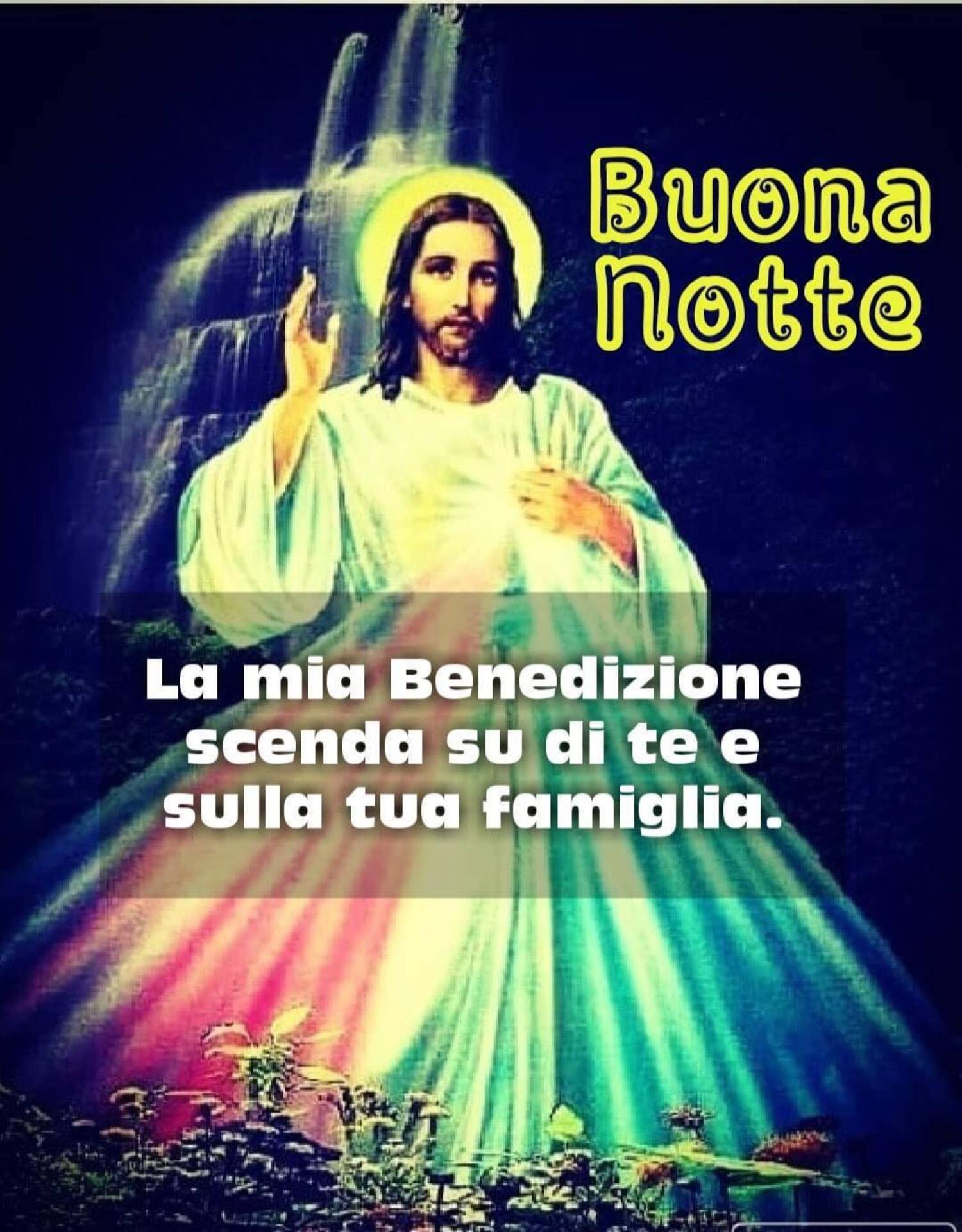 Buona Notte la mia Benedizione scenda su di te e sulla tua famiglia