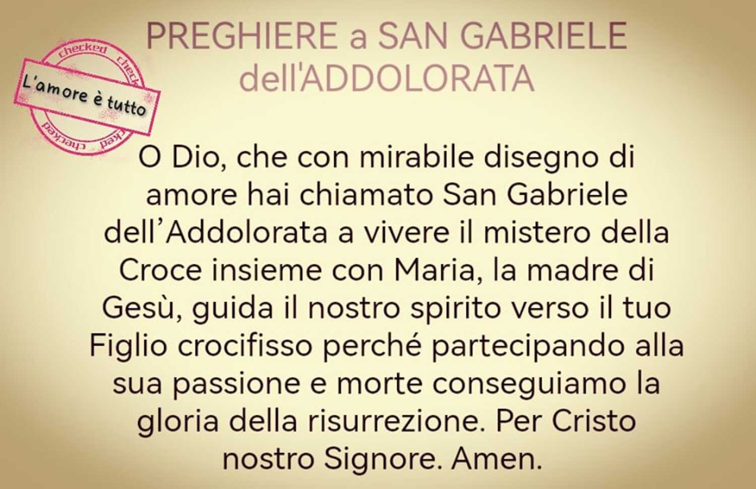 Preghiera a San Gabriele dell’ Addolorata